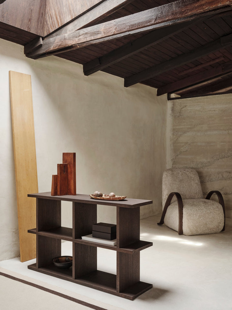 Kona Bookcase - 2x2 - Ferm Living - Shelving - Dark Stained Oak - HORNE