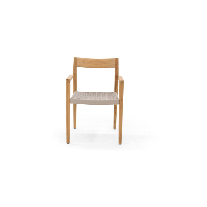 Lago Arm Chair - BETACO Chairs - w/Seat Cushion / Grey Rope / Teak / Lopi Chai - HORNE