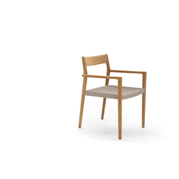 Lago Arm Chair - BETACO Chairs - Grey Rope / Teak - HORNE