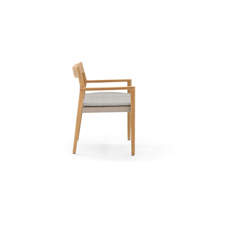 Lago Arm Chair - BETACO Chairs - w/Seat Cushion / Grey Rope / Teak / Lopi Chai - HORNE