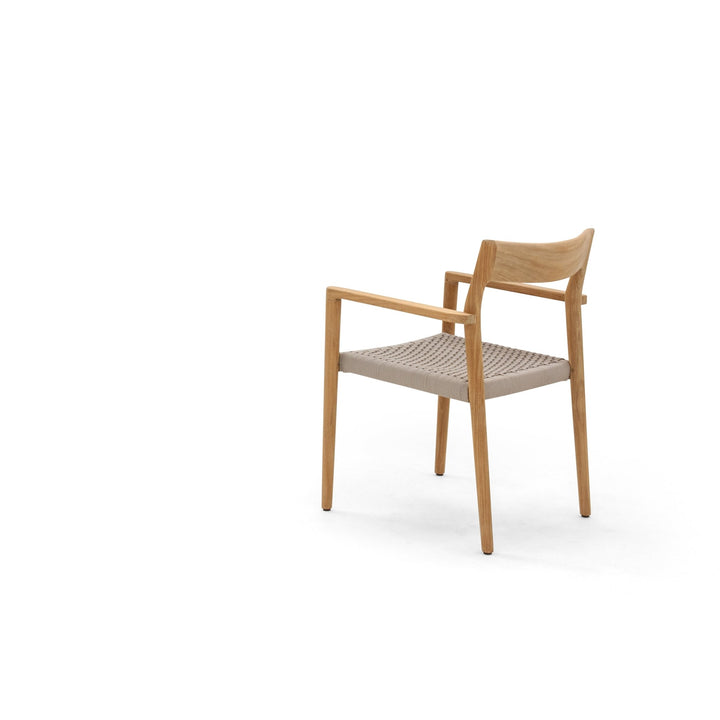 Lago Arm Chair - BETACO Chairs - w/Seat Cushion / Grey Rope / Teak / Lopi Chai - HORNE