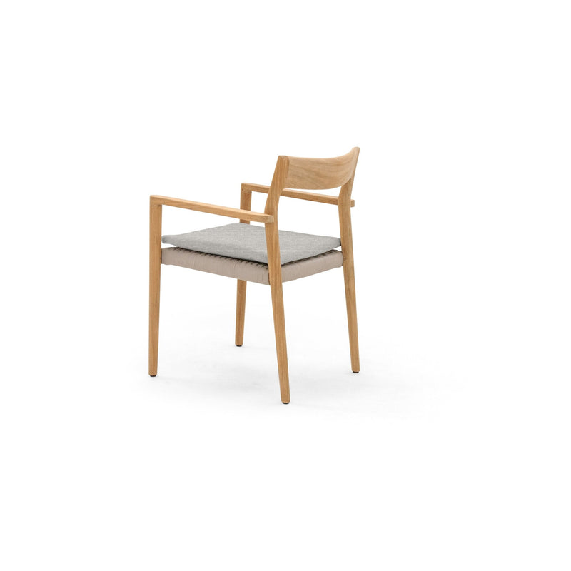 Lago Arm Chair - BETACO Chairs - Grey Rope / Teak - HORNE