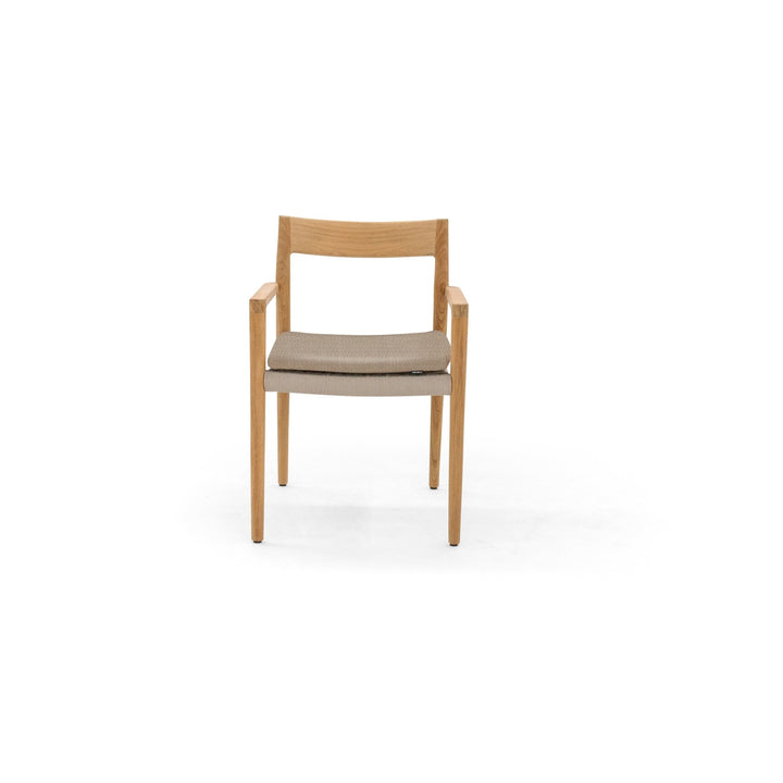 Lago Arm Chair - BETACO Chairs - w/Seat Cushion / Grey Rope / Teak / Lopi Chai - HORNE