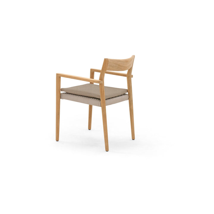 Lago Arm Chair - BETACO Chairs - w/Seat Cushion / Grey Rope / Teak / Lopi Chai - HORNE
