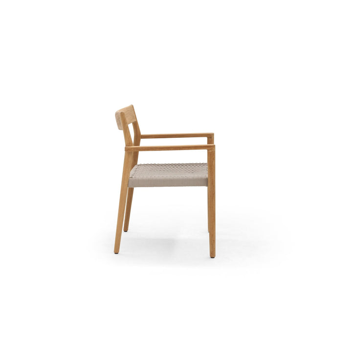 Lago Arm Chair - BETACO Chairs - w/Seat Cushion / Grey Rope / Teak / Lopi Chai - HORNE