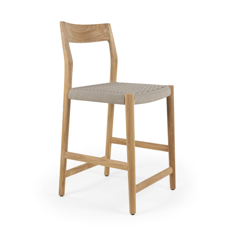 Lago Counter Stool - BETACO Stools + Benches + Ottomans - Grey Rope / Teak - HORNE