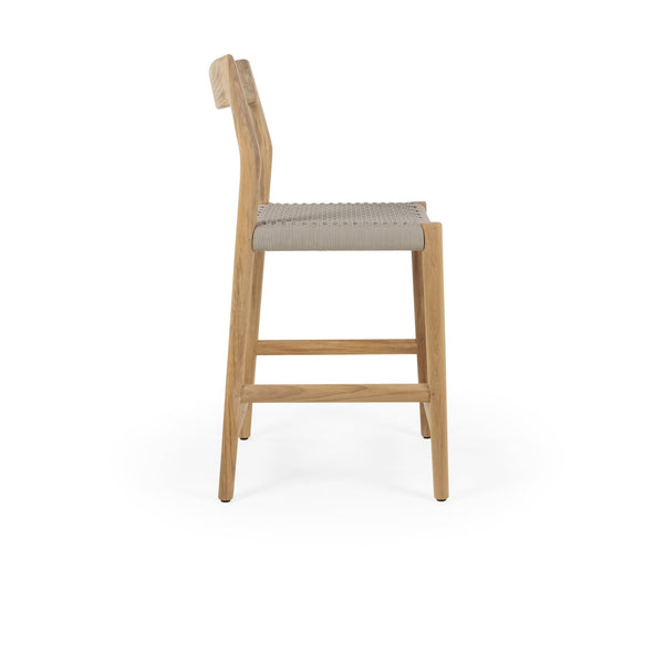 Lago Counter Stool - BETACO Stools + Benches + Ottomans - Grey Rope / Teak - HORNE