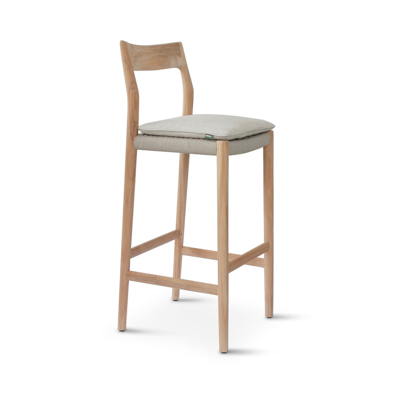 Lago Counter Stool - BETACO Stools + Benches + Ottomans - Grey Rope / Teak - HORNE