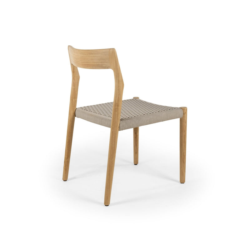 Lago Side Chair - BETACO Chairs - Grey Rope / Teak - HORNE
