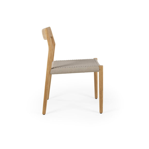 Lago Side Chair - BETACO Chairs - Grey Rope / Teak - HORNE