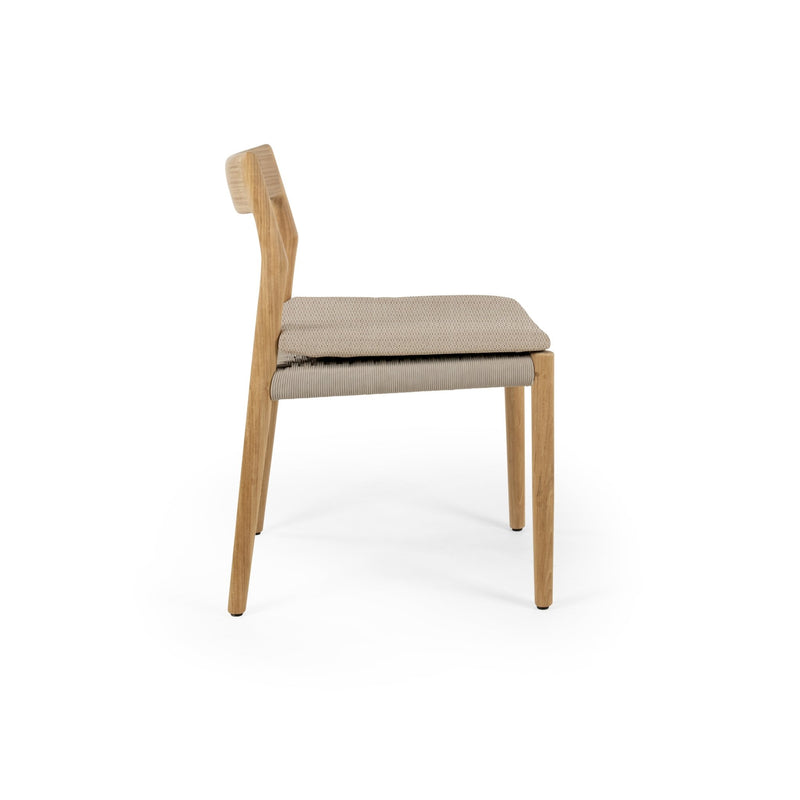 Lago Side Chair - BETACO Chairs - Grey Rope / Teak - HORNE