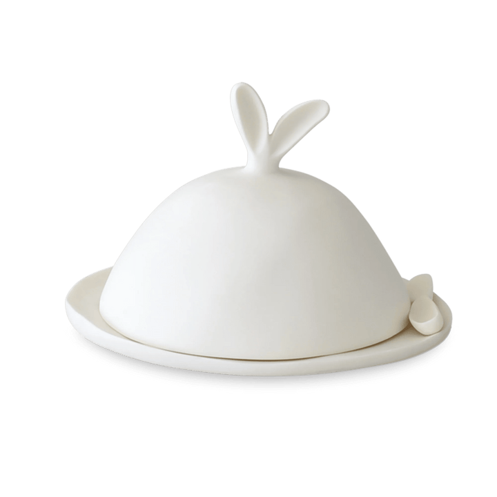 Lapin Domed Serving Dish With Spreader - Tina Frey Decorative Objects - White - HORNE