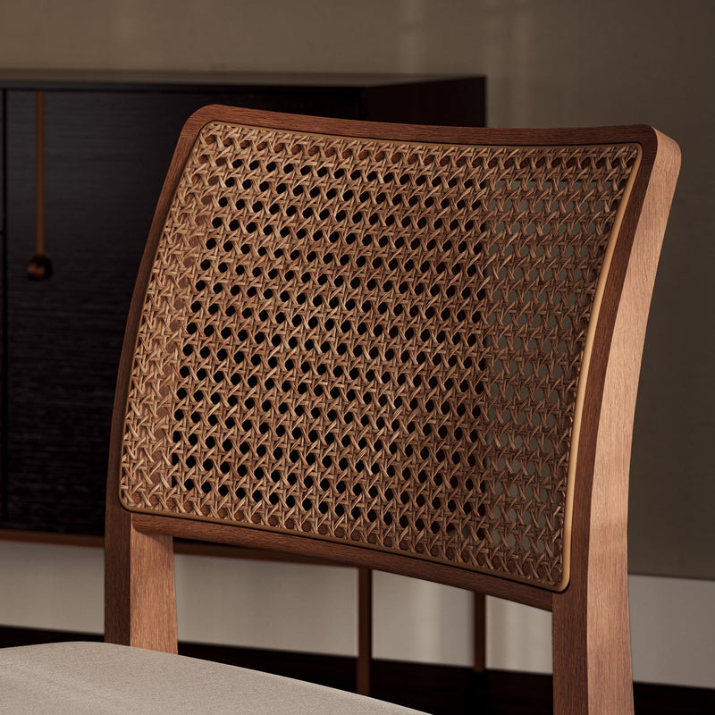 Larissa Cane Side Chair - Urbia Chairs - Harvest Jute Ebano - HORNE