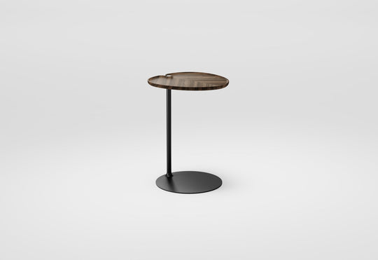 Leaf-1 Side Table - Per/Use Tables + Desks - Oval - Brass Gun Black - Walnut Natural Oiled - HORNE