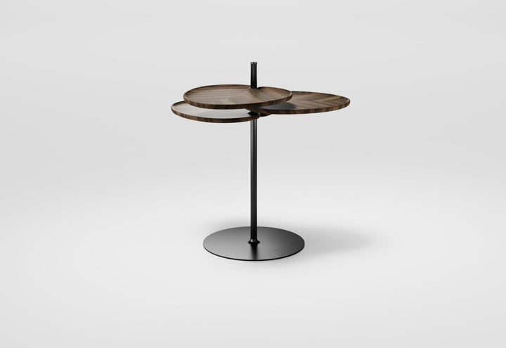 Leaf-3 Side Table - Per/Use Tables + Desks - Brass Gun Black - Walnut Natural Oiled - HORNE