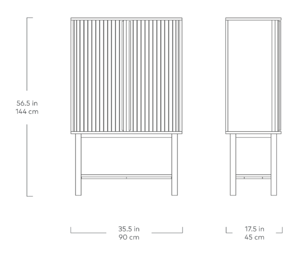 Ledger Tall Cabinet - Gus* Modern - Sideboards + Cabinets - Vintage Oak - HORNE