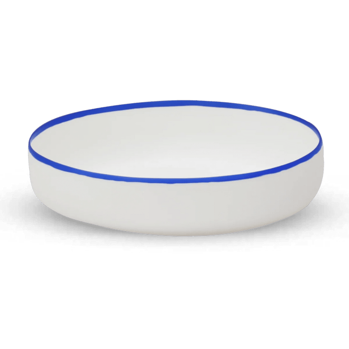 Ligne Bowl - Tina Frey Serveware - Extra Large - White With Cobalt Blue Rim - HORNE