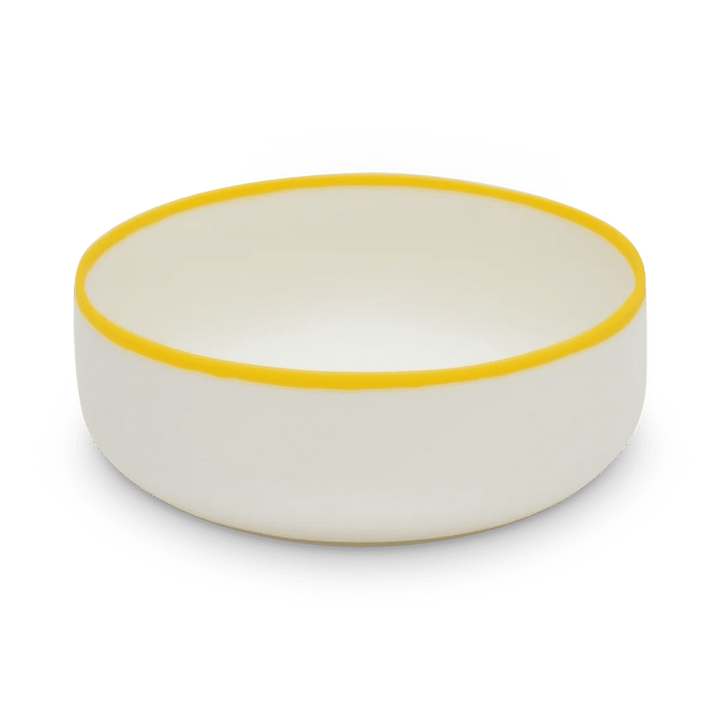 Ligne Bowl - Tina Frey Serveware - Medium - White With Sunshine Yellow Rim - HORNE
