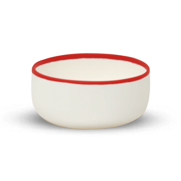 Ligne Bowl - Tina Frey Serveware - Small - White With Red Rim - HORNE