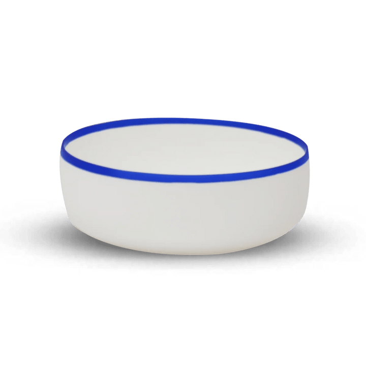 Ligne Bowl - Tina Frey Serveware - Medium - White With Cobalt Blue Rim - HORNE