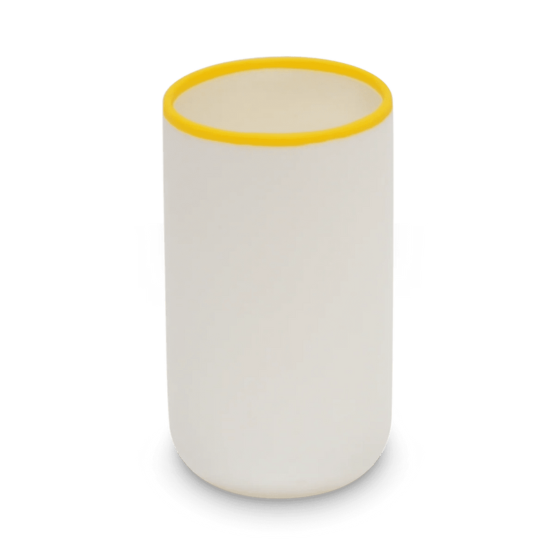 Ligne Cylinder Vase - Tina Frey Decorative Objects - White With Black Rim - HORNE