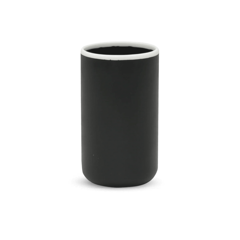 Ligne Cylinder Vase - Tina Frey Decorative Objects - White With Black Rim - HORNE