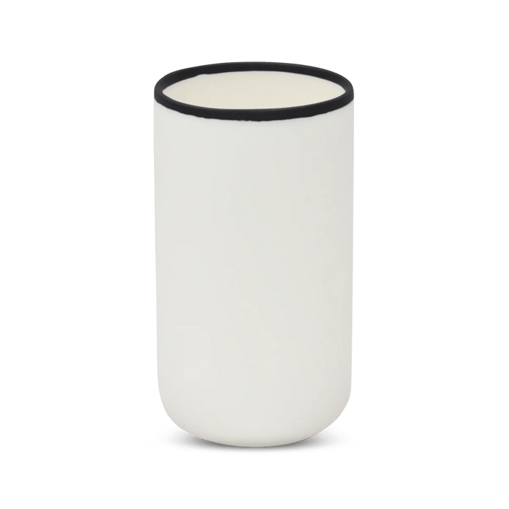 Ligne Cylinder Vase - Tina Frey Decorative Objects - White With Black Rim - HORNE