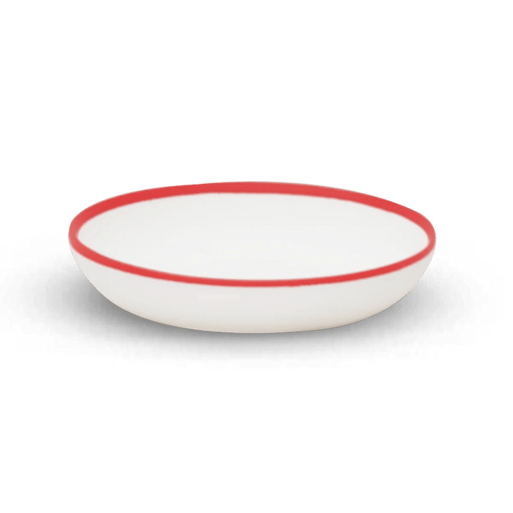 Ligne Plate - Tina Frey Serveware - Small - White With Red Rim - HORNE