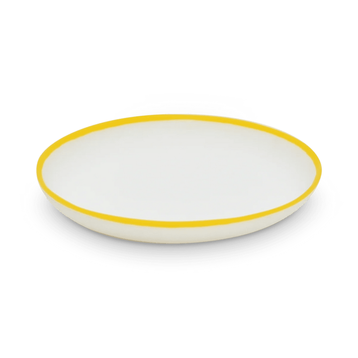 Ligne Plate - Tina Frey Serveware - Medium - White With Sunshine Yellow Rim - HORNE