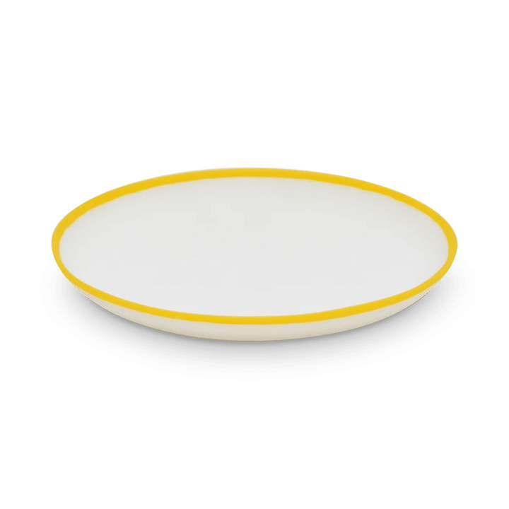Ligne Plate - Tina Frey Serveware - Large - White With Sunshine Yellow Rim - HORNE