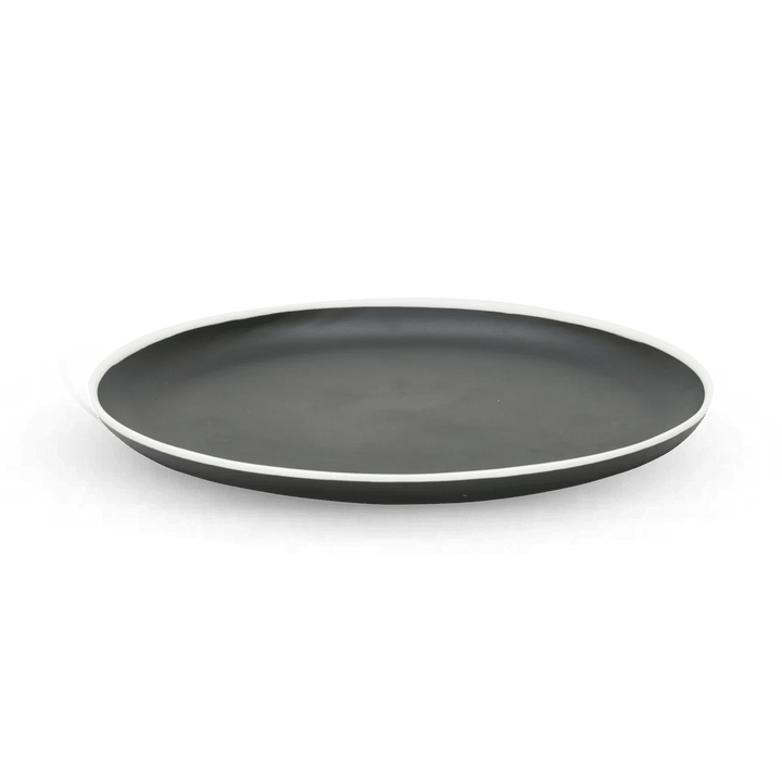 Ligne Platter - Tina Frey Serveware - Large - Black With White Rim - HORNE