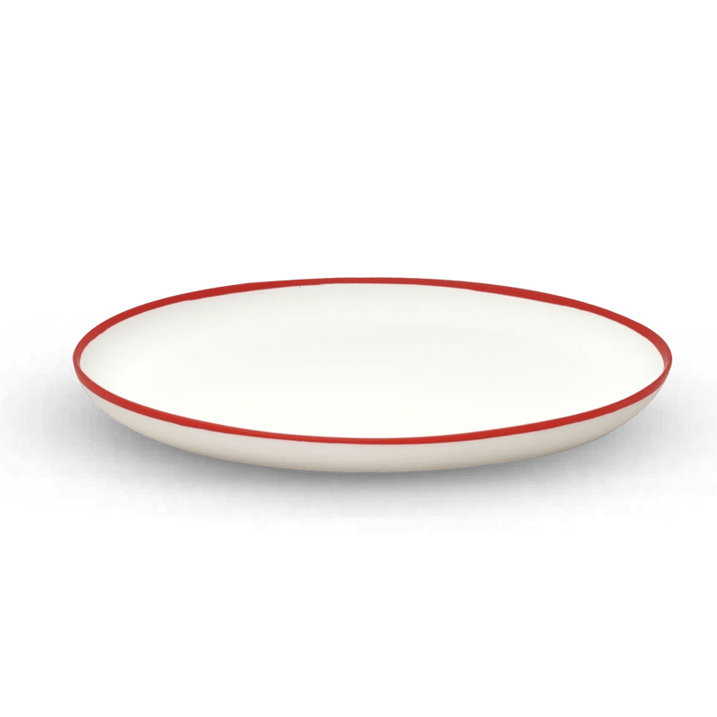 Ligne Platter - Tina Frey Serveware - Medium - White With Black Rim - HORNE
