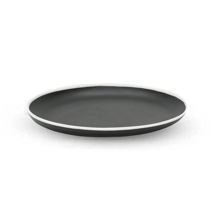 Ligne Platter - Tina Frey Serveware - Medium - Black With White Rim - HORNE