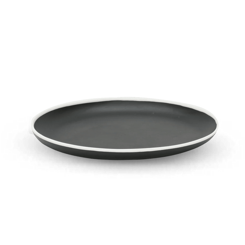 Ligne Platter - Tina Frey Serveware - Medium - White With Black Rim - HORNE