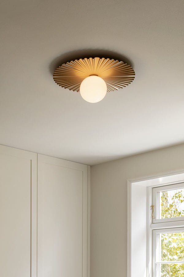 Liila Muuse Wall/Ceiling Lamp - Nuura Wall/Ceiling Lights - Small - Nordic Gold / Opal - HORNE