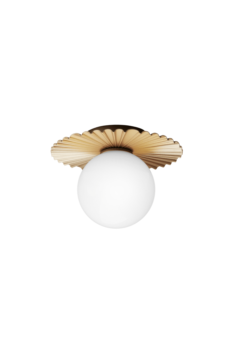 Liila Muuse Wall/Ceiling Lamp - Nuura Wall/Ceiling Lights - Small - Nordic Gold / Opal - HORNE
