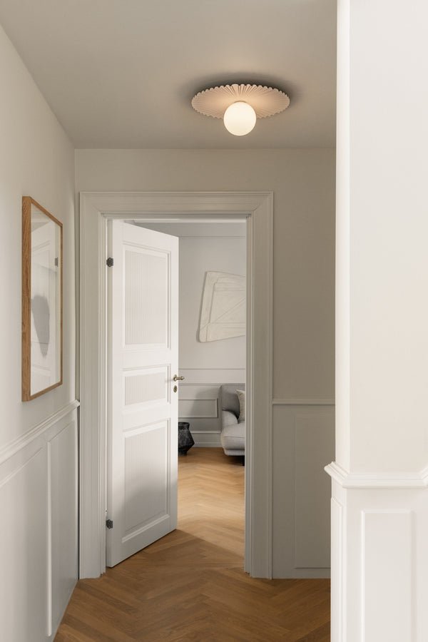 Liila Muuse Wall/Ceiling Lamp - Nuura Wall/Ceiling Lights - Small - Nordic Gold / Opal - HORNE