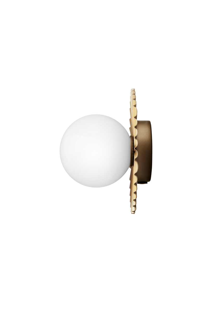 Liila Muuse Wall/Ceiling Lamp - Nuura Wall/Ceiling Lights - Small - Nordic Gold / Opal - HORNE