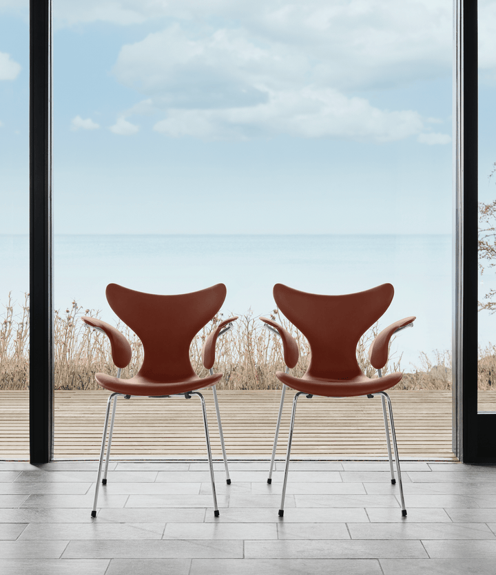 Lily Dining Armchair - Fully Upholstered - Fritz Hansen - Chairs - Essential Leather - Black - HORNE