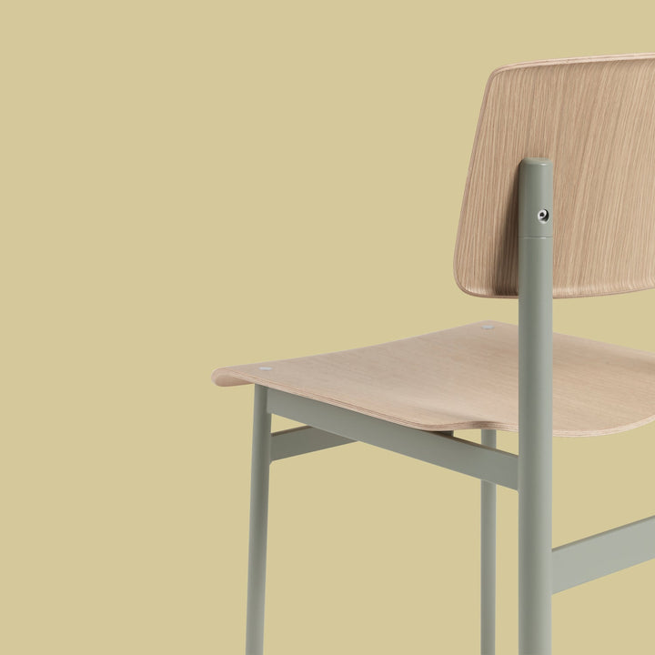 Loft Counter & Bar Stool - Muuto Stools + Benches + Ottomans - Bar Height - Dusty Green Frame & Oak Seat - HORNE