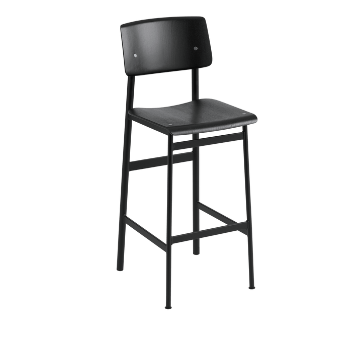 Loft Counter & Bar Stool - Muuto Stools + Benches + Ottomans - Bar Height - Black Frame & Black Seat - HORNE