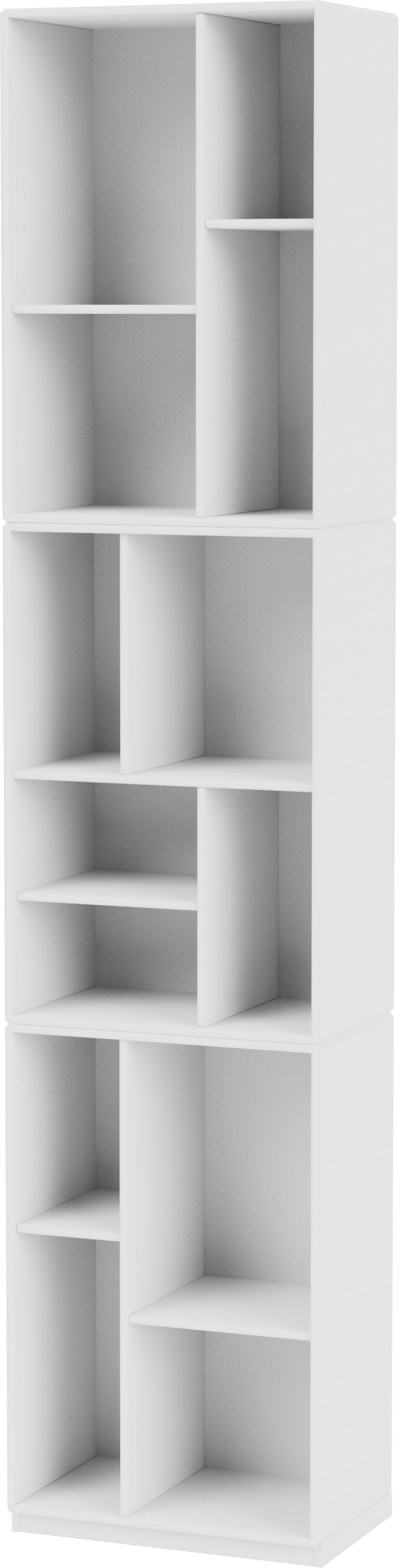Loom Slim Bookcase - With Plinth Base - Montana - Shelving - New White - 1.2" - HORNE