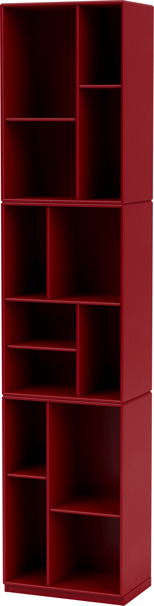 Loom Slim Bookcase - With Plinth Base - Montana - Shelving - Beetroot - 1.2" - HORNE
