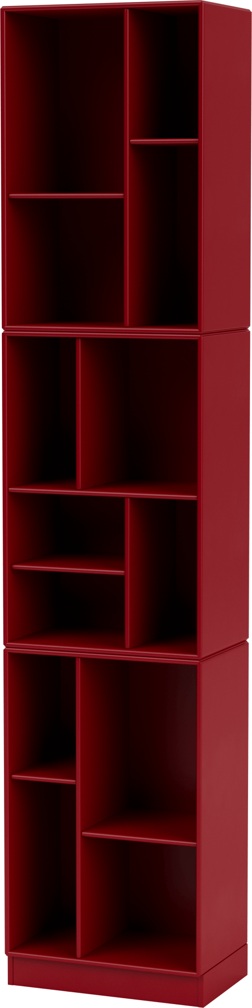 Loom Slim Bookcase - With Plinth Base - Montana - Shelving - Beetroot - 2.7" - HORNE