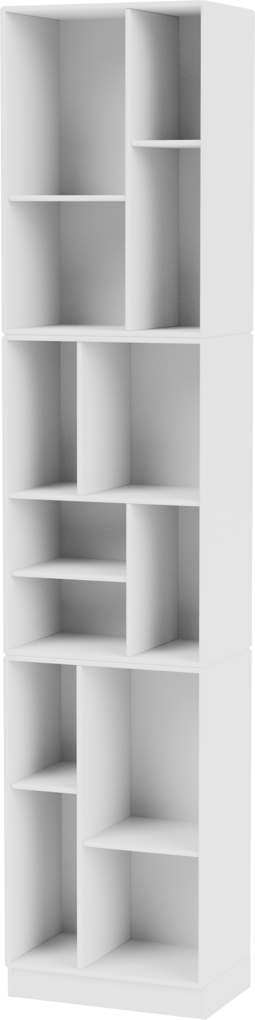 Loom Slim Bookcase - With Plinth Base - Montana - Shelving - New White - 2.7" - HORNE