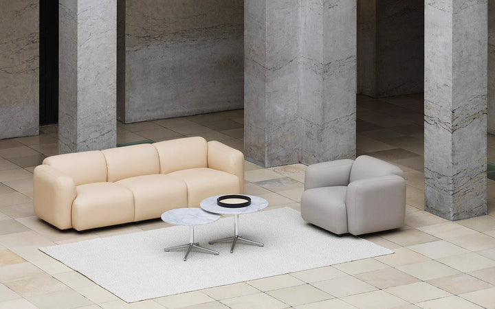 Lunar Table - Normann Copenhagen Coffee Tables - Lunar Table H45 cm Aluminum/Wood - Lunar Coffee Table H45 Ø60 cm Alu/ Oak - Black Oak - HORNE