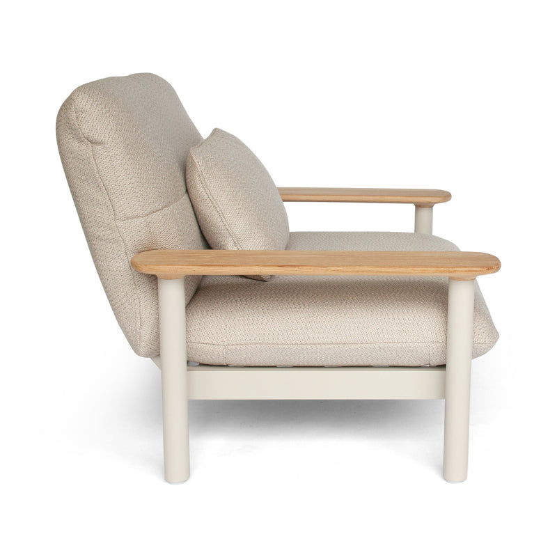 Maddalena Sofa - BETACO Sofas - 2-Seater Sofa / Linen Aluminum / Teak / Lopi Sand - HORNE