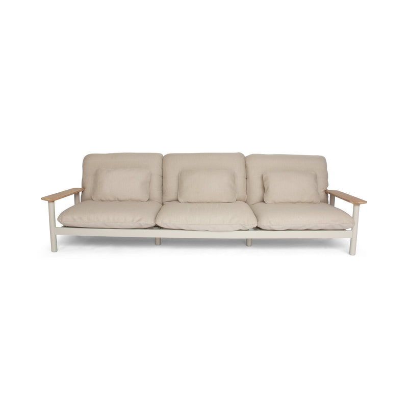 Maddalena Sofa - BETACO Sofas - 2-Seater Sofa / Linen Aluminum / Teak / Lopi Sand - HORNE