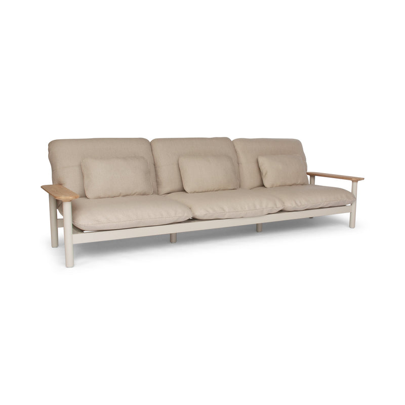 Maddalena Sofa - BETACO Sofas - 2-Seater Sofa / Linen Aluminum / Teak / Lopi Sand - HORNE