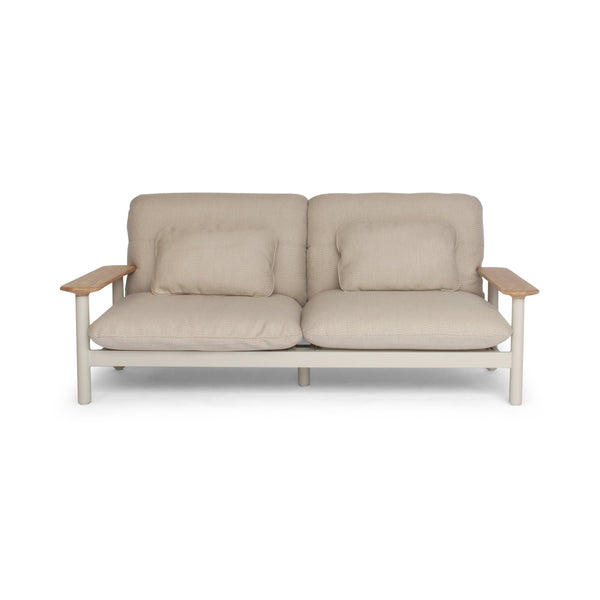 Maddalena Sofa - BETACO Sofas - 2-Seater Sofa / Linen Aluminum / Teak / Lopi Sand - HORNE